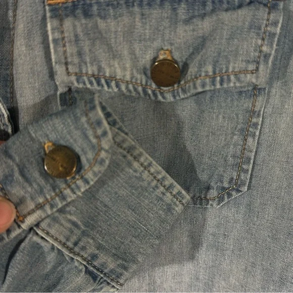 Current/Elliott Denim Western Shirt XS/S USA Americana Ranchcore Coastal Cowgirl - Picture 5 of 6